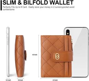 img 1 attached to CLUCI Soft Leather Small Wallet for Women - Bifold Ladies Organizer with Credit Card Holders and Coin Pocket Clutch Brown