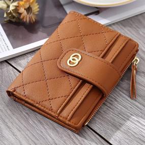 img 3 attached to CLUCI Soft Leather Small Wallet for Women - Bifold Ladies Organizer with Credit Card Holders and Coin Pocket Clutch Brown