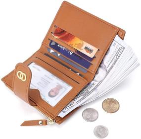 img 2 attached to CLUCI Soft Leather Small Wallet for Women - Bifold Ladies Organizer with Credit Card Holders and Coin Pocket Clutch Brown