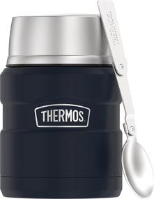 img 4 attached to 🥣 16 Ounce THERMOS Stainless King Vacuum-Insulated Food Jar with Spoon – Midnight Blue