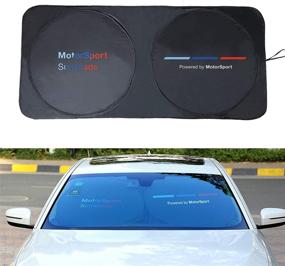img 4 attached to 🌞 OYADM Windshield Sun Shade: Premium Sun Visor Protector for a Cool and Damage-Free Car - Black Shade Blocks UV Rays, Easy to Use Car Accessories