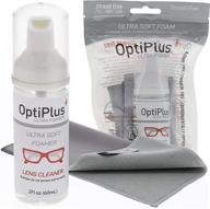 👓 optiplus ultrasoft foam lens cleaner and microfiber cloth: achieve streak-free glasses cleaning effectively logo