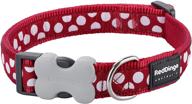 🔘 red dingo red & white dots dog collar logo