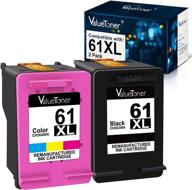 🖨️ valuetoner remanufactured ink cartridges for hp 61xl 61 xl - compatible with envy 4500 deskjet 1000 1056 1510 1512 1010 1055 officejet 4630 series printer (1 black, 1 tri-color) logo