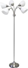 img 1 attached to 💡 Adesso Multi-White Shade Floor Lamp 7205-22 - Adjustable Gooseneck Arms, Silver