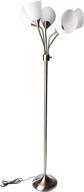 💡 adesso multi-white shade floor lamp 7205-22 - adjustable gooseneck arms, silver логотип