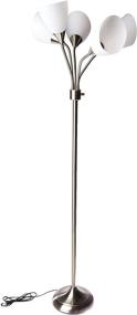 img 4 attached to 💡 Adesso Multi-White Shade Floor Lamp 7205-22 - Adjustable Gooseneck Arms, Silver