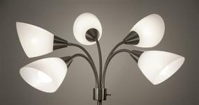 img 3 attached to 💡 Adesso Multi-White Shade Floor Lamp 7205-22 - Adjustable Gooseneck Arms, Silver