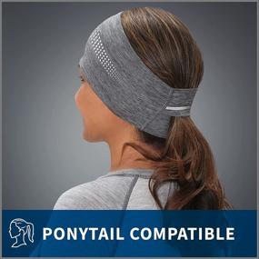 img 3 attached to Adrenaline Series Ponytail Headband by TrailHeads - Women's Running Headband with Reflective Accents