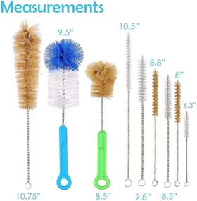 img 2 attached to 🧼 Houseables Bottle Brush Kit - 9 Piece Water Cleaning Set for Tubes, Canning Jars, and Straws - Nylon Bristles - Small and Long Scrubbers for Pipes, Hose Tips