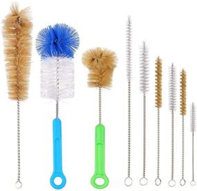 img 4 attached to 🧼 Houseables Bottle Brush Kit - 9 Piece Water Cleaning Set for Tubes, Canning Jars, and Straws - Nylon Bristles - Small and Long Scrubbers for Pipes, Hose Tips