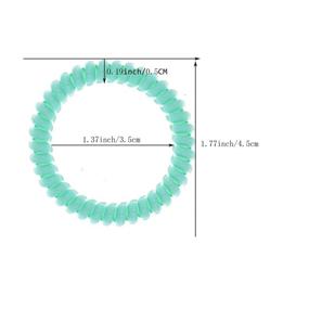 img 1 attached to 🌀 Spiral Hair Ties - Candy Colored Set of 14, Coiled Hair Elastics, Multicolored Medium-Sized Hair Ties, No-Crease Hair Coils, Telephone Cord Style Plastic Hair Ties in 7 Colors