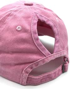 img 1 attached to 🧢 Vintage Distressed Baseball Dad Cap for Kids - Adjustable Waldeal Girls' Ponytail Hat