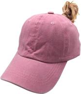 🧢 vintage distressed baseball dad cap for kids - adjustable waldeal girls' ponytail hat logo