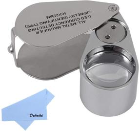 img 4 attached to Delixike 40X Full Metal Illuminated Jewelry Loop Magnifier: Pocket Folding Magnifying Glass Loupe with LED Light for Currency Detection and Jewelry Identification