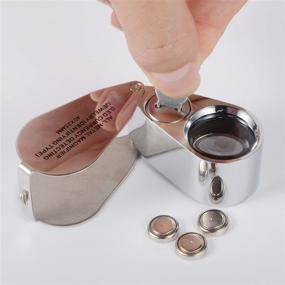 img 1 attached to Delixike 40X Full Metal Illuminated Jewelry Loop Magnifier: Pocket Folding Magnifying Glass Loupe with LED Light for Currency Detection and Jewelry Identification