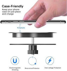 img 2 attached to 🔌 DOCA Desk Wireless Charger: 10W Fast QI Charging Station for XR, XS, Max, X, 8, 8P, S9, S8, Note 8 & All QI Devices - Includes Table Desk Grommet Hole and USB Cable