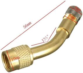 img 2 attached to 🚗 ВОСАЙТ Универсальный набор адаптеров для продления штуцеров колесных клапанов из латуни - 6 штук, углы продления – 45°, 90° и 135°, подходят для автомобилей, мотоциклов, велосипедов, грузовиков, автодомов и скутеров.