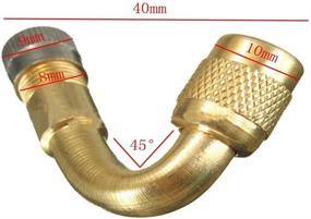 img 1 attached to 🚗 ВОСАЙТ Универсальный набор адаптеров для продления штуцеров колесных клапанов из латуни - 6 штук, углы продления – 45°, 90° и 135°, подходят для автомобилей, мотоциклов, велосипедов, грузовиков, автодомов и скутеров.