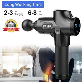 img 1 attached to 💪 Powerful Massage Gun for Deep Tissue Relief - 4-6 Hours Battery Life, 30 Speeds, 6 Heads, LCD Screen - Percussive Massager (Black)