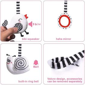 img 3 attached to 🚗 Versatile Car Seat Toys: Spiral Plush Infant Hanging Toys for Stroller, Crib, and Car Seat Bar, Ideal Gift for 0-12 Months Babies