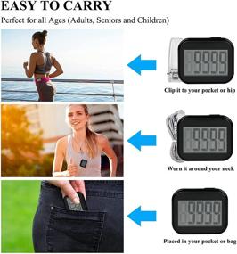 img 2 attached to 🏋️ Large Display Pedometer for Walking with Clip-On Step Counter, Accurate Fitness Tracker for Seniors, Kids, Men, and Women - Pedometers for Steps and Miles with Lanyard