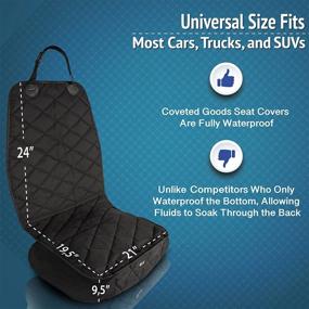 img 3 attached to Premium Pet Front Seat Cover for Dogs: Heavy-Duty & Waterproof - Perfect Fit for Cars, SUVs, and Trucks - Non-Slip & Washable - Enhanced Safety with Dog Safety Belt - Quilted & Padded - Sleek Black Design