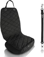 premium pet front seat cover for dogs: heavy-duty & waterproof - perfect fit for cars, suvs, and trucks - non-slip & washable - enhanced safety with dog safety belt - quilted & padded - sleek black design logo