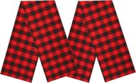🎄 buffalo plaid table runner set - black and red checked - perfect for christmas, holiday parties, and family dinner gatherings - 2 packs, 13x84 inch логотип