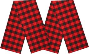 img 4 attached to 🎄 Buffalo Plaid Table Runner Set - Black and Red Checked - Perfect for Christmas, Holiday Parties, and Family Dinner Gatherings - 2 Packs, 13x84 Inch