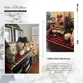 img 1 attached to 🎄 Buffalo Plaid Table Runner Set - Black and Red Checked - Perfect for Christmas, Holiday Parties, and Family Dinner Gatherings - 2 Packs, 13x84 Inch