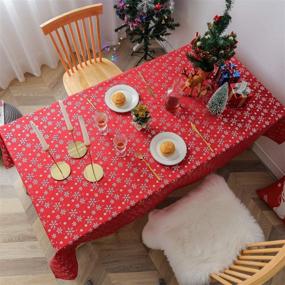 img 1 attached to Lespoir Christmas Tablecloth: Elegant Snowflake Printed TableCloths for Festive Décor