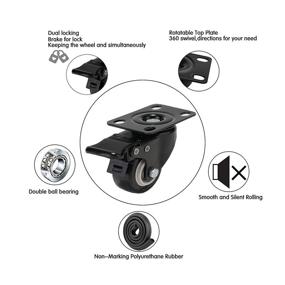 img 1 attached to 🔒 Enhanced Locking Capacity Caster Wheels for YOOGAA Equipment