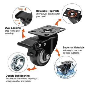 img 3 attached to 🔒 Enhanced Locking Capacity Caster Wheels for YOOGAA Equipment