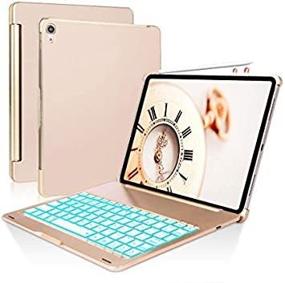 img 1 attached to 💼 Gold iPad Pro 11 Case with Keyboard 2018 1st Gen - Wireless & Bluetooth, Backlit Metal Keyboards in 7 Colors, Pencil Charging Support, Auto Wake/Sleep