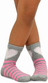 img 2 attached to 🧦 TeeHee Little Girls Stripes Fashion Cotton Short Crew Socks - 6 Pack (6-12 Months, Stripes and Heart)