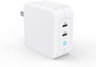 100w gan dual-port usb c wall charger pd 3.0 fast charger adapter - compatible with macbook pro/air, ipad pro, iphone 13 12 11 pro max/xr/xs/se, dell xps, galaxy and more - foldable design logo