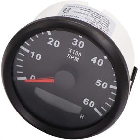 img 3 attached to 🚗 85MM Waterproof RPM Tachometer Gauge for Car, Truck, Diesel Engine, and Marine Boat - LCD Digital Hour Meter, Red Backlight, 0-6000 RPM Range, 9-32V Compatible