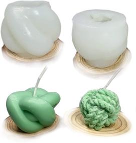 img 4 attached to 🕯️ 2-Pack Small White Silicone Candle Mold: Modern Art Style Moulds with Magic Rope Ball and Knotted Ball Design, Ideal for Candle Making, Soap Crafting, Epoxy Projects, and Indoor Decorations