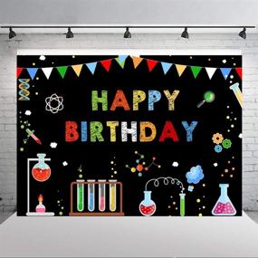 img 1 attached to 🎉 Chemical Science Birthday Theme Backdrop - Mad Scientist Fun Experiment Party Banner Decorations for Boys and Girls - Happy Birthday Photography Background - Physical and Chemical Experiences Photo Prop