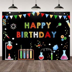 img 4 attached to 🎉 Chemical Science Birthday Theme Backdrop - Mad Scientist Fun Experiment Party Banner Decorations for Boys and Girls - Happy Birthday Photography Background - Physical and Chemical Experiences Photo Prop