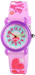 img 4 attached to Venhoo Waterproof Silicone Children Wristwatches Girls' Watches