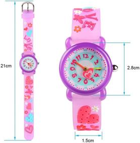 img 3 attached to Venhoo Waterproof Silicone Children Wristwatches Girls' Watches