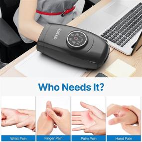 img 2 attached to Renpho Cordless Hand Massager with Heat: 6 Levels of Massage and Intensity Compression for Numbness, Fatigue, and Soreness Relief in Palm, Wrist, and Fingers