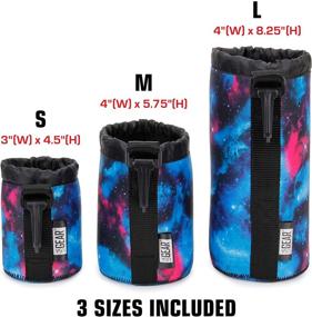 img 2 attached to 📷 USA GEAR FlexARMOR Protective Neoprene Lens Case Pouch Set 3-Pack - Small, Medium and Large Cases: Perfect Lens Protection for 70-300mm Lenses with Easy Drawstring Opening, Clip & Belt Loop (Galaxy)