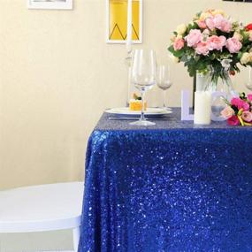 img 3 attached to Zdada Blue Sequin Tablecloth Rectangle