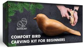 img 4 attached to 🪵 Набор для резьбы по дереву BeaverCraft Complete Comfort Bird DIY - Нож для резьбы по дереву для начинающих, взрослых и подростков - Книга проектов и набор для хобби по резьбе птиц - Изучение деревообработки для детей.