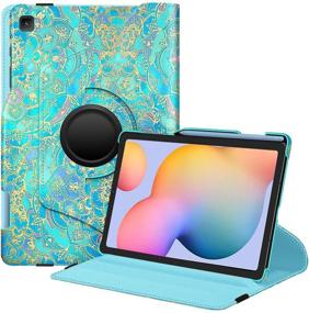 img 4 attached to 📱 Fintie Rotating Case for Samsung Galaxy Tab S6 Lite 10.4'' 2020 Model SM-P610 (Wi-Fi) SM-P615 (LTE), [With S Pen Holder] 360° Swivel Stand Cover Auto Sleep/Wake, Blue Shades