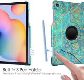 img 2 attached to 📱 Fintie Rotating Case for Samsung Galaxy Tab S6 Lite 10.4'' 2020 Model SM-P610 (Wi-Fi) SM-P615 (LTE), [With S Pen Holder] 360° Swivel Stand Cover Auto Sleep/Wake, Blue Shades