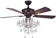 🏢 warehouse of tiffany cfl-8213ab havorand 52" 5-blade ceiling fan crystal chandelier - elegant brown design логотип